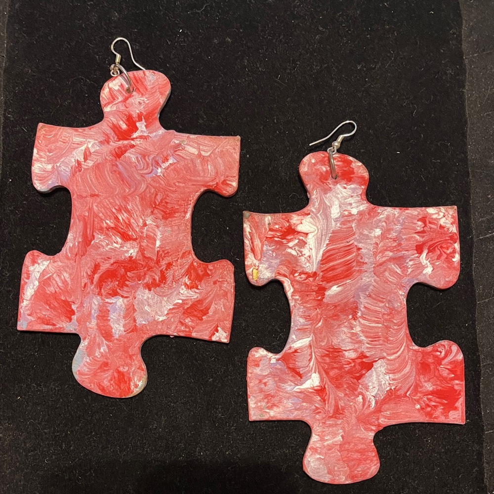 Puzzle Pieces Handmade Exclusive One of Kind Earrings